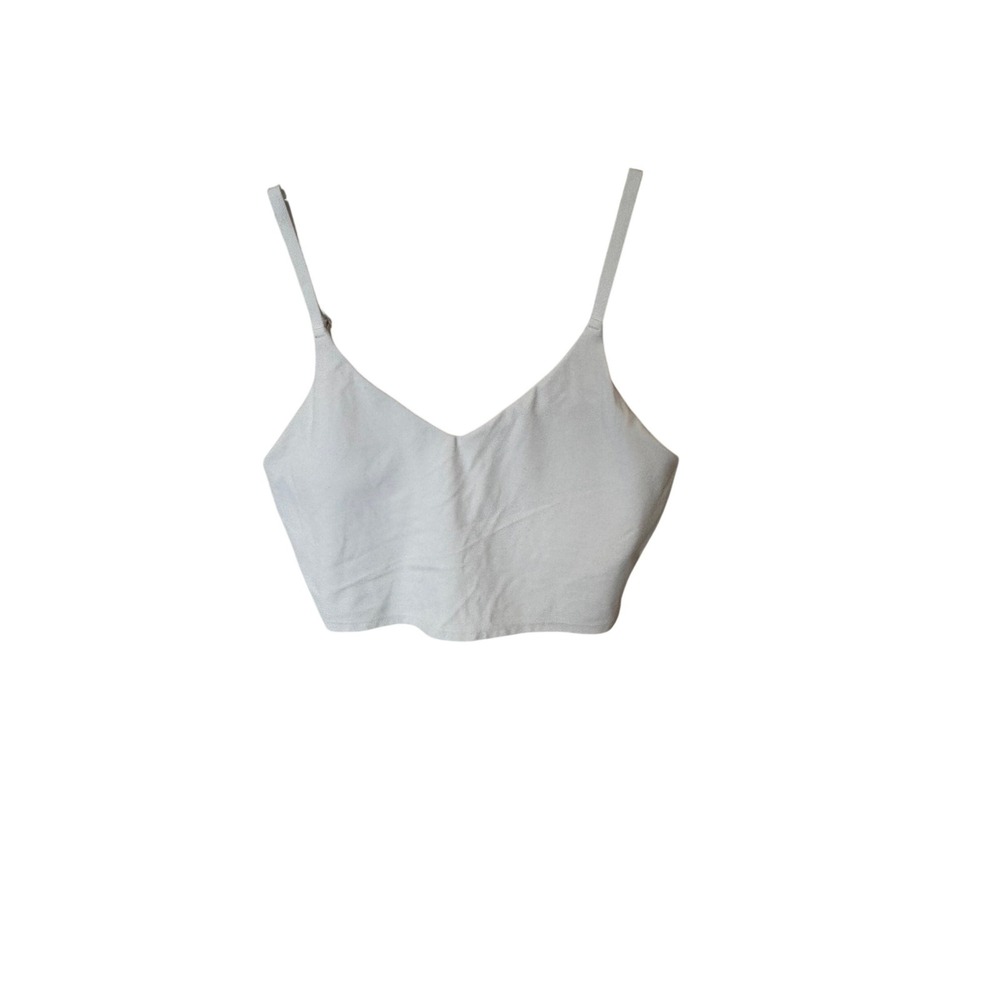 Athleta‎ White Sports Bra Crop Top Adjustable Straps Medium